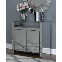 Coaster Furniture 951770 2-door Accent Cabinet Clear Mirror and Silver